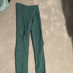 high waisted green leggings